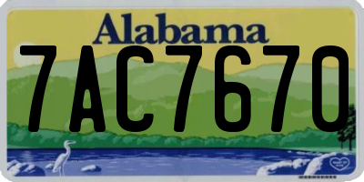 AL license plate 7AC7670