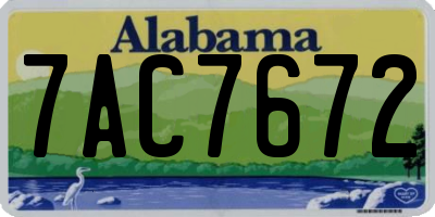 AL license plate 7AC7672
