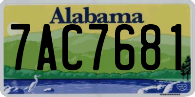 AL license plate 7AC7681