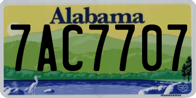 AL license plate 7AC7707