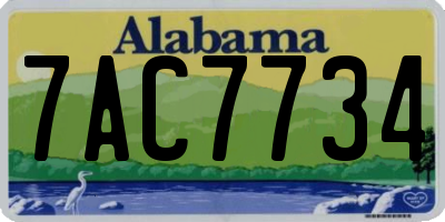 AL license plate 7AC7734