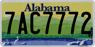 AL license plate 7AC7772