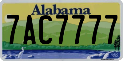 AL license plate 7AC7777