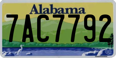 AL license plate 7AC7792