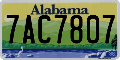 AL license plate 7AC7807