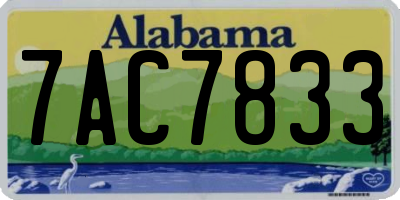 AL license plate 7AC7833