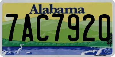 AL license plate 7AC7920