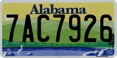 AL license plate 7AC7926