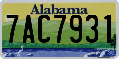 AL license plate 7AC7931