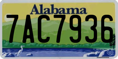 AL license plate 7AC7936