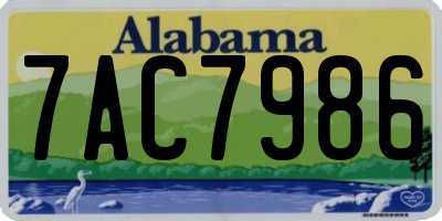 AL license plate 7AC7986
