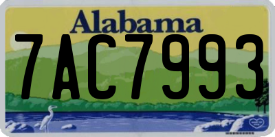 AL license plate 7AC7993