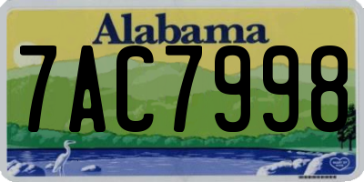 AL license plate 7AC7998