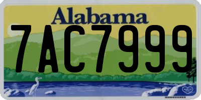 AL license plate 7AC7999