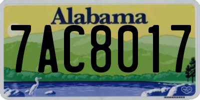 AL license plate 7AC8017