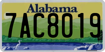 AL license plate 7AC8019