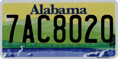 AL license plate 7AC8020