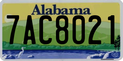 AL license plate 7AC8021