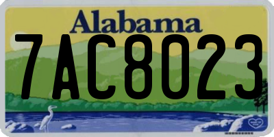 AL license plate 7AC8023