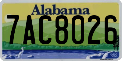 AL license plate 7AC8026