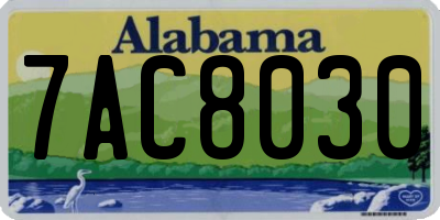 AL license plate 7AC8030