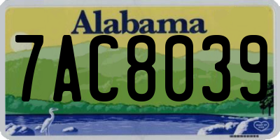 AL license plate 7AC8039