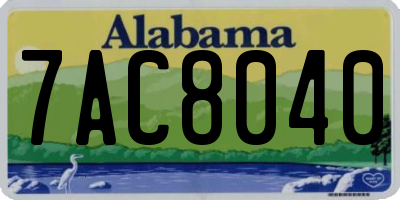 AL license plate 7AC8040