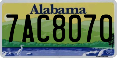 AL license plate 7AC8070