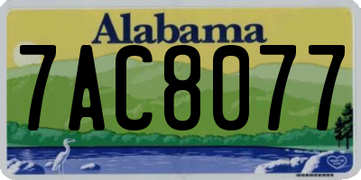 AL license plate 7AC8077