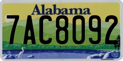 AL license plate 7AC8092