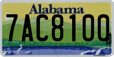 AL license plate 7AC8100