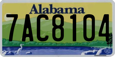 AL license plate 7AC8104