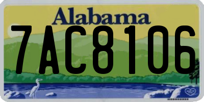 AL license plate 7AC8106