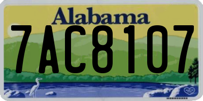 AL license plate 7AC8107