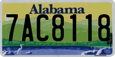AL license plate 7AC8118