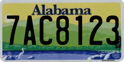 AL license plate 7AC8123