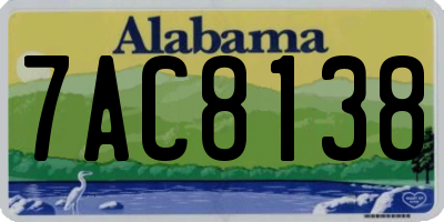 AL license plate 7AC8138