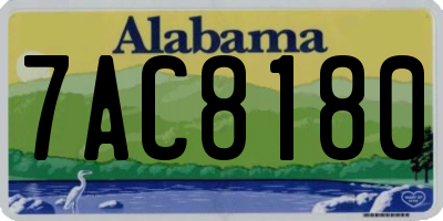 AL license plate 7AC8180