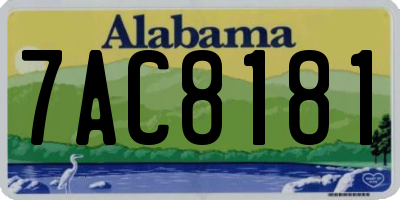 AL license plate 7AC8181
