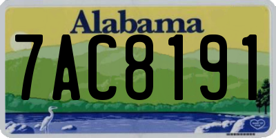 AL license plate 7AC8191