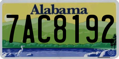 AL license plate 7AC8192
