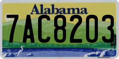 AL license plate 7AC8203