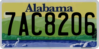 AL license plate 7AC8206