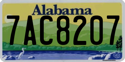 AL license plate 7AC8207