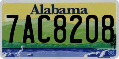 AL license plate 7AC8208
