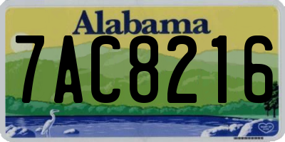 AL license plate 7AC8216