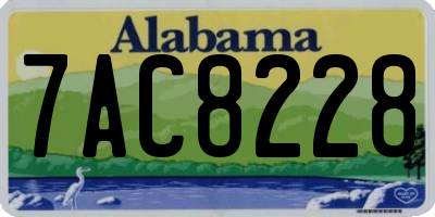 AL license plate 7AC8228