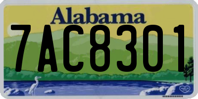 AL license plate 7AC8301