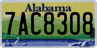 AL license plate 7AC8308