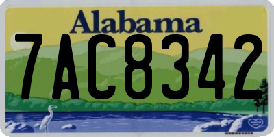 AL license plate 7AC8342